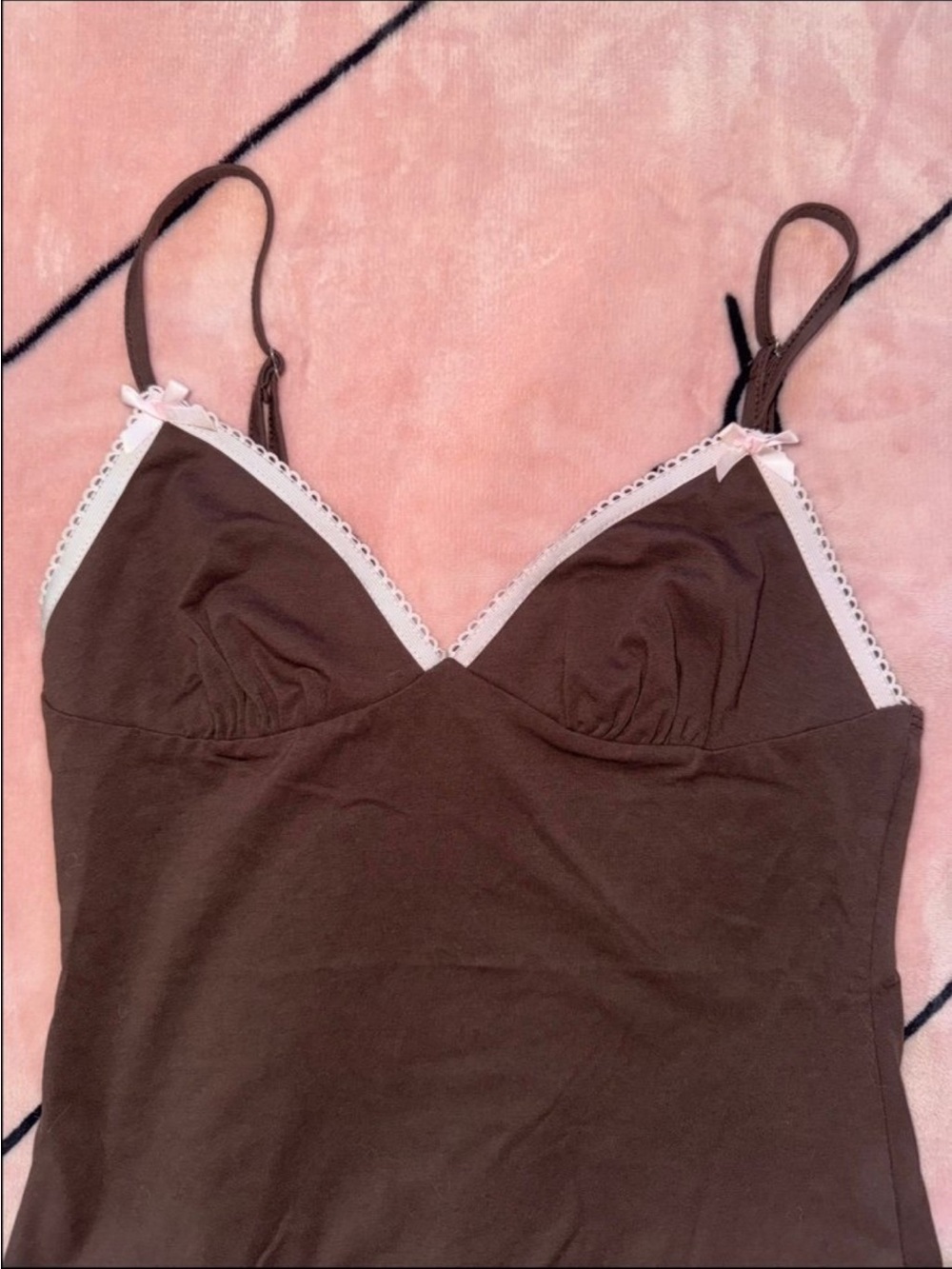 Edikted Brown and Pink Top w Bows Sz Small - Picture 7 of 7
